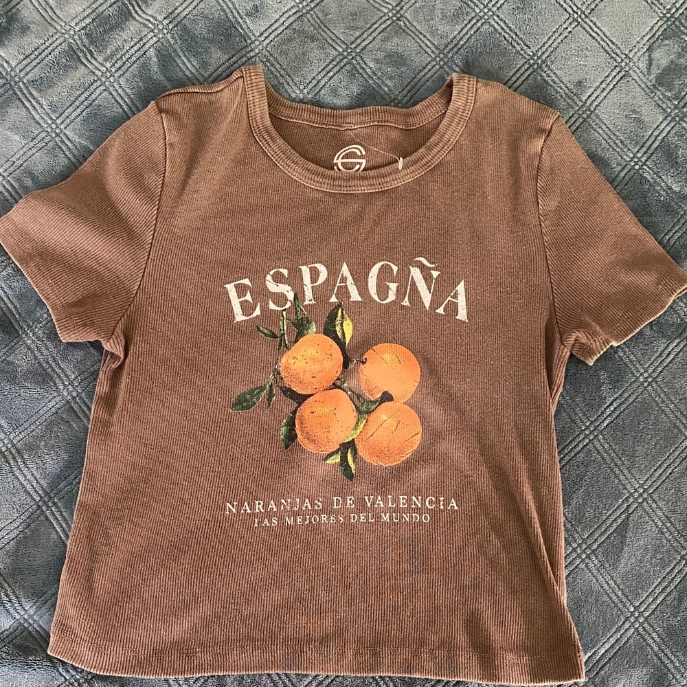 España Women's Brown Short Sleeve Tee